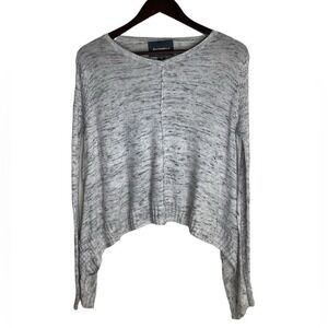Lovemarks Heathered Grey V Neck Long Sleeve Knit Sweater Top Women's XS